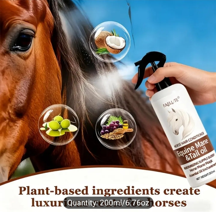 FAELUTE Professional Horse Mane & Tail Conditioner Spray with Natural Plant Oil.