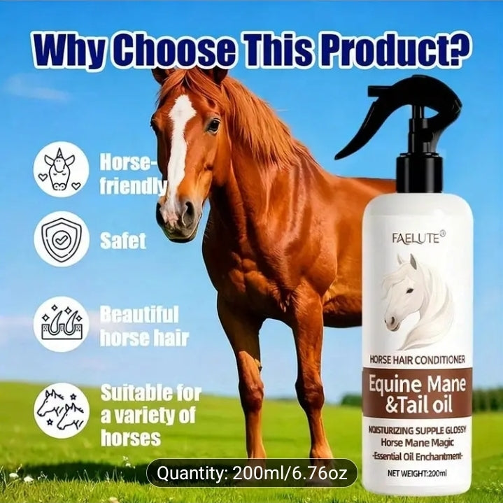 FAELUTE Professional Horse Mane & Tail Conditioner Spray with Natural Plant Oil.